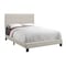 Monarch Specialties Bed, Full Size, Platform, Bedroom, Frame, Upholstered, Linen Look, Wood Legs, Beige, Black I 5921F - alternate 1